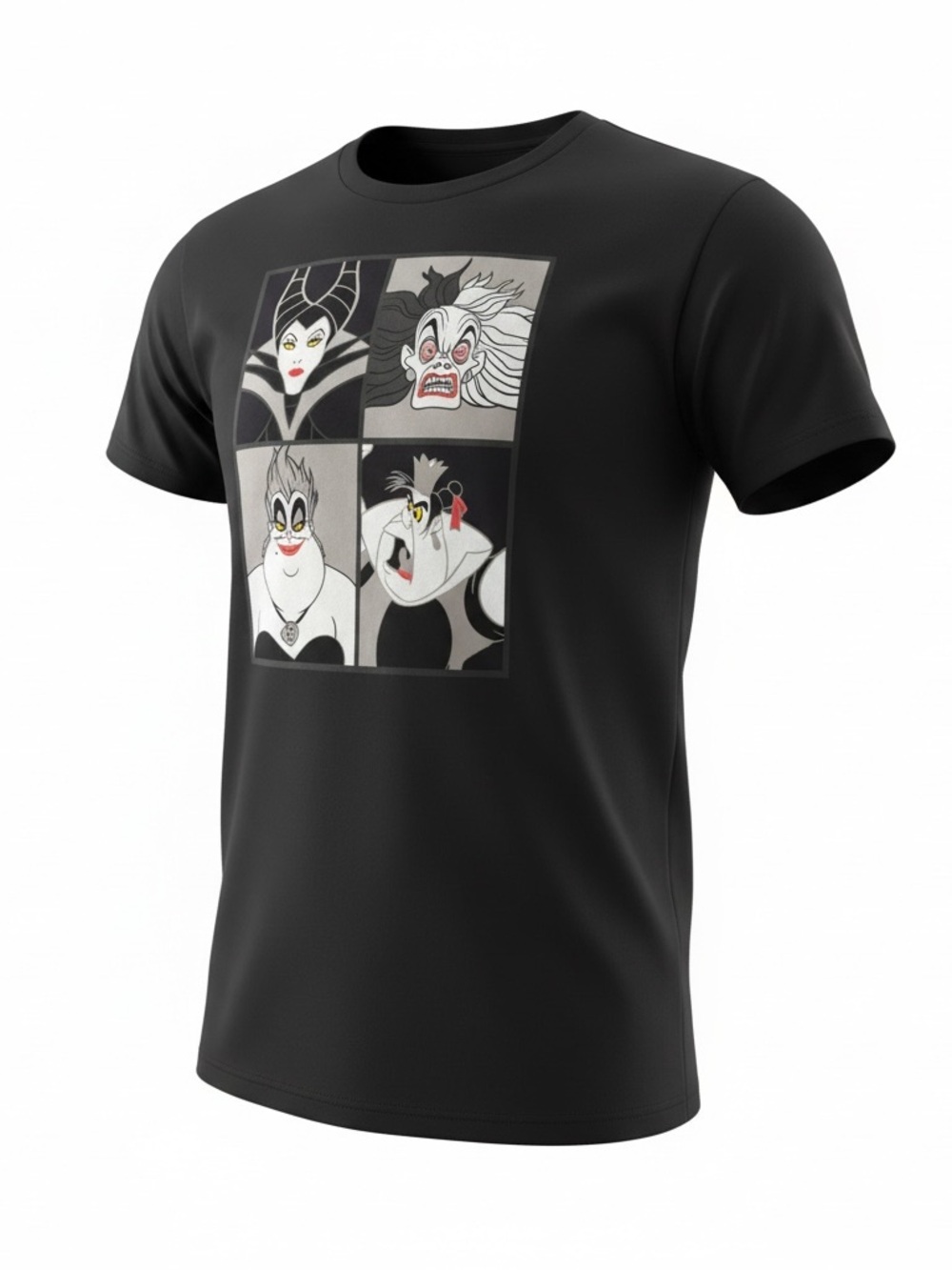Disney Black Short Sleeve Villains Panel Graphic Tee